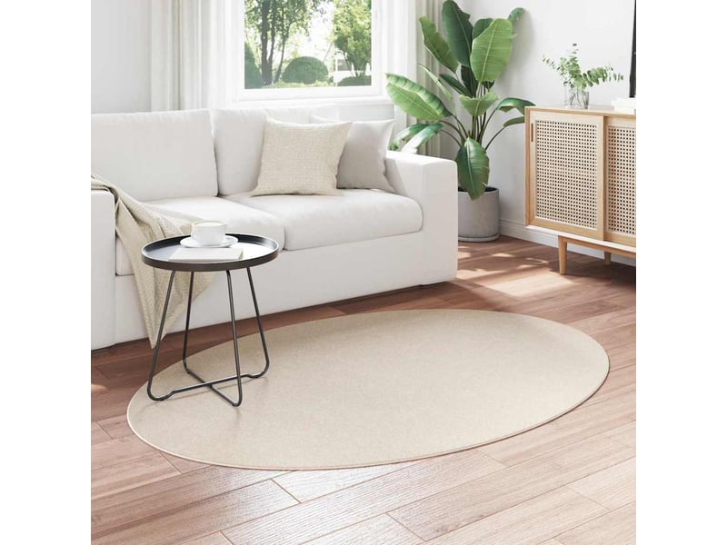  Tapis de salon - tapis de surface ovale huarte beige 120 x 170 cm 100% polyester  - Conforama C
