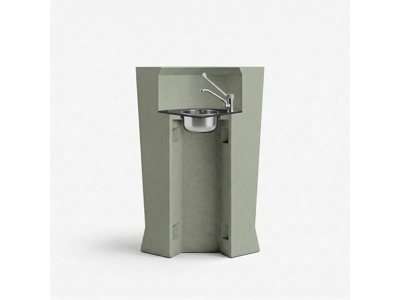 Comptoir de bar avec évier intégré en polyéthylène marvy anthracite - vert foncé - Conforama A