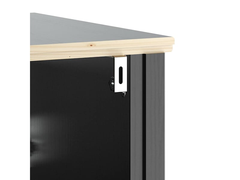  Ensembles de salle de bain, meubles de salle de bain 2 pcs berg noir bois de pin massif cf64766  - Conforama E