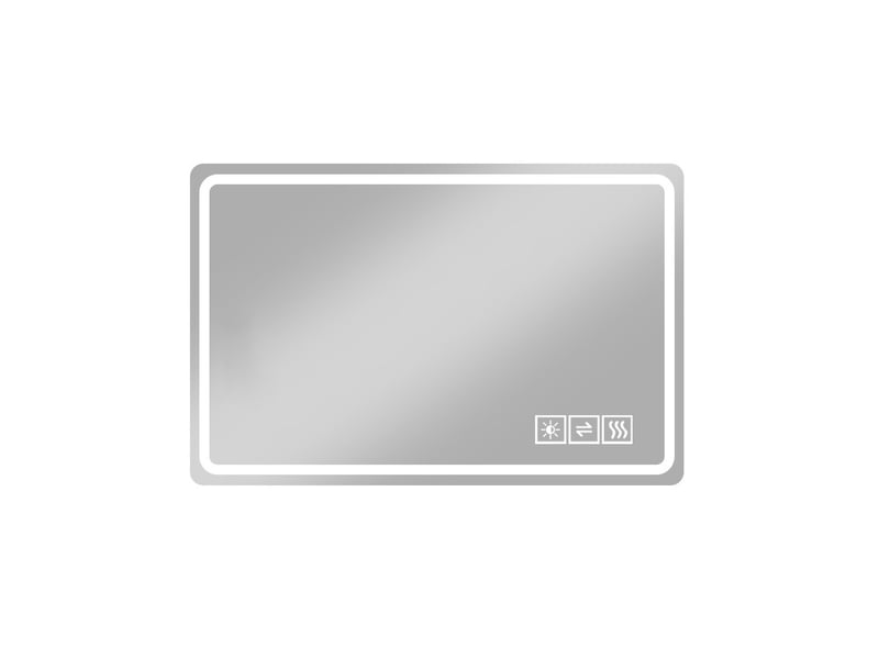Miroir de salle de bains led 100x60 cm argenté antibuée et réglable - Conforama A