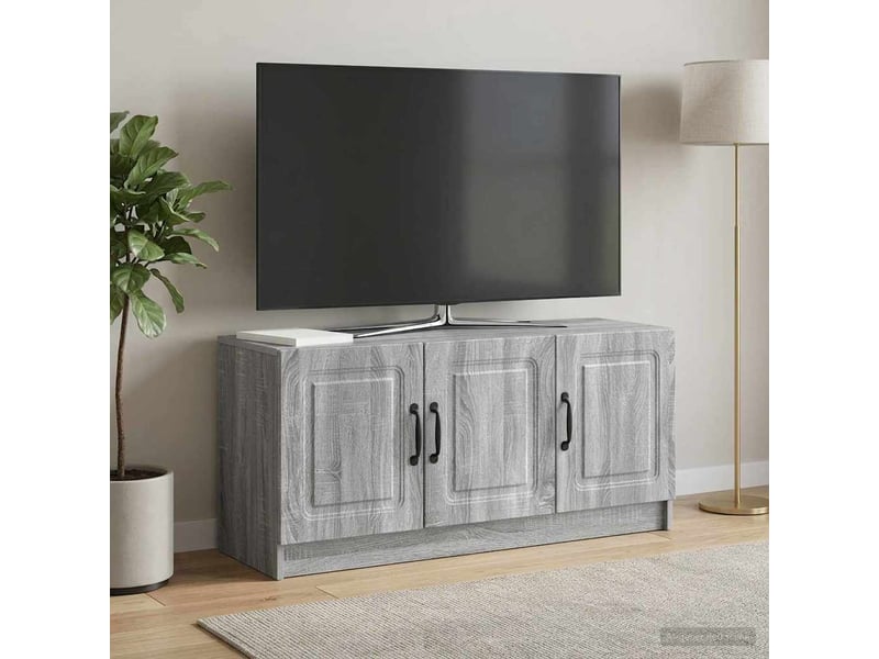  Meuble tv - banc tv - meuble de rangement sonoma gris 99 x 34,5 x 47 cm bois d'ingénierie  - Conforama D