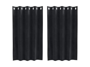 Lot de 2 rideaux, rideaux de fenêtre noir 140 x 140 cm velours cf44091