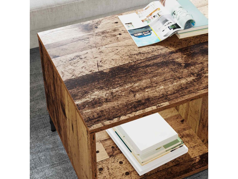  Table basse - table de salon - table à thé bois ancien 90 x 49 x 46 cm bois d'ingénierie  - Conforama D