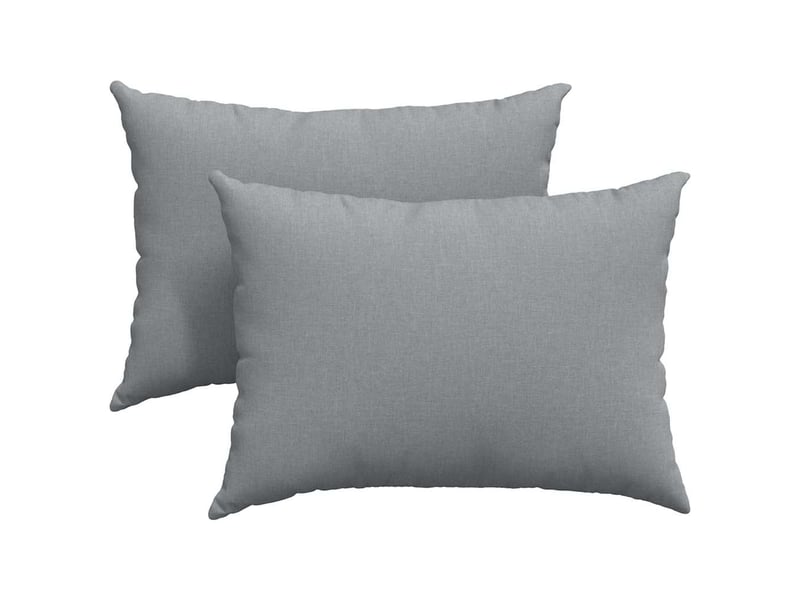 Lot de 2 coussins de canapé, coussins décoratifs tissu gris clair 70 x 50 cm cf58847 - Conforama A