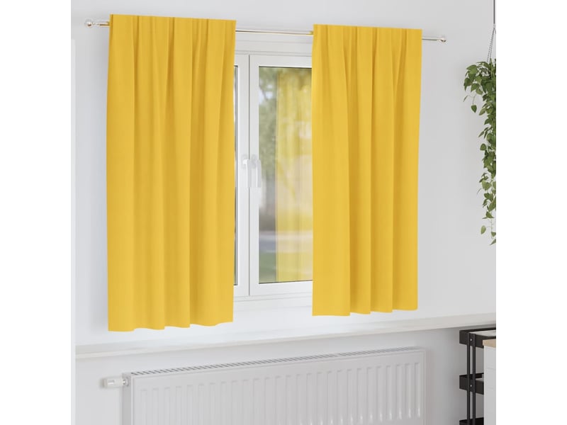  Lot de 2 rideaux occultants, rideaux black-out avec anneaux jaune moutarde polyester cf44678  - Conforama B