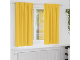 Lot de 2 rideaux occultants, rideaux black-out avec anneaux jaune moutarde polyester cf44678