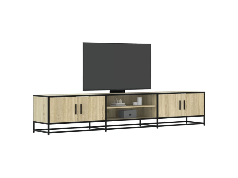  Meuble tv - banc tv - meuble de rangement chêne sonoma 210x35x41 cm bois d'ingénierie  - Conforama B