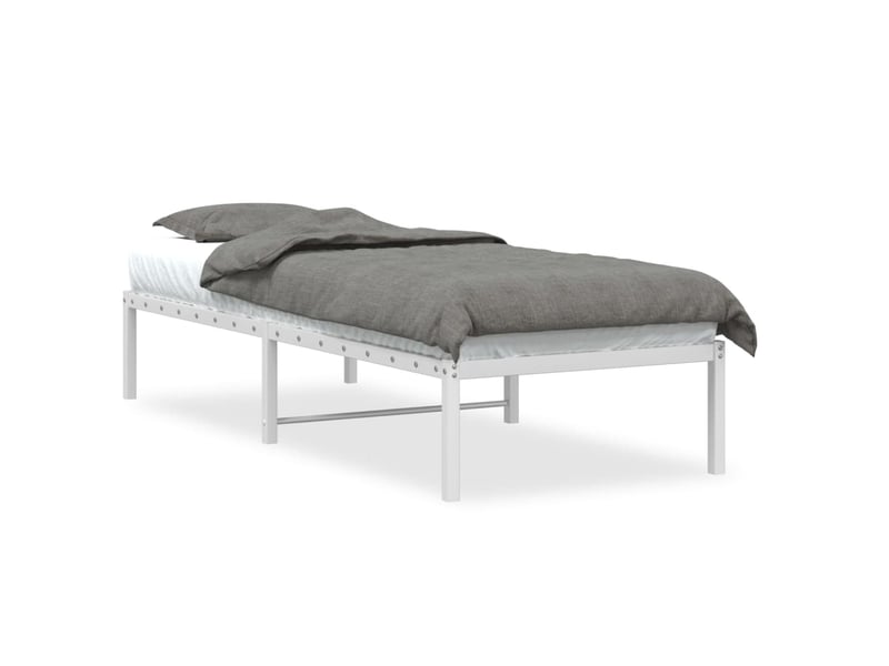  Lit simple- lit adulte -  cadre de lit métal blanc 80x200 cm  - Conforama A