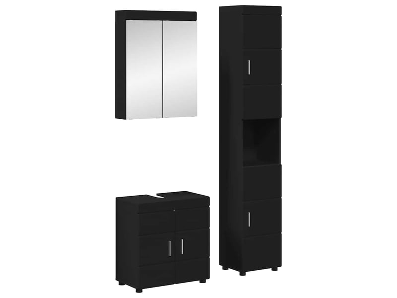 Ensemble de mobilier de salle de bain tulum 3 pièces noir cf64727 - Conforama B