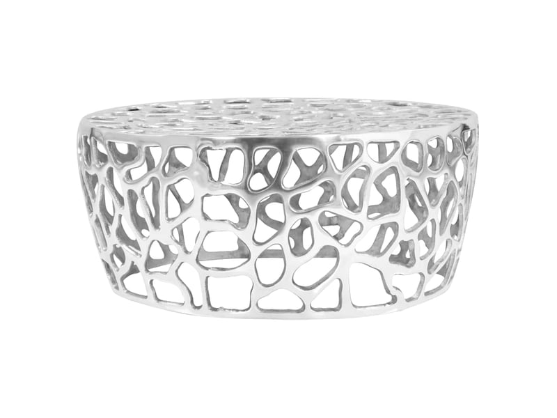  Table basse - table de salon - table à thé aluminium moulé 70x30 cm argenté  - Conforama B