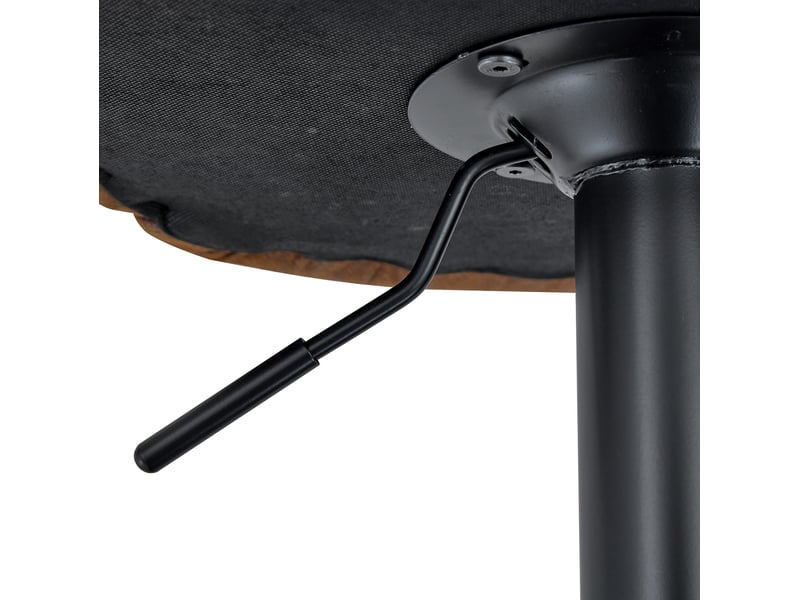  Lot de 2 tabourets de bar 49,7x45x110 cm avec dossier réglables en hauteur, pivotants à 360°, polyuréthane (pu), marron  - Conforama E