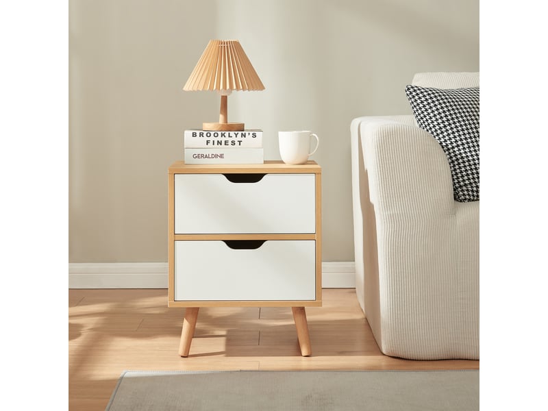 Table de nuit bordkak 50 x 40 x 30 cm effet chêne blanc [en.casa]  - Conforama B