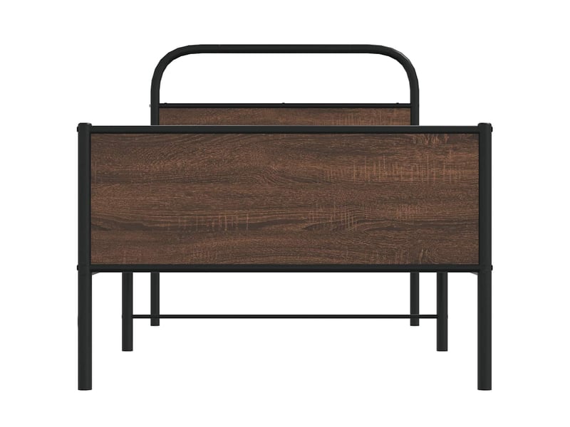  Lit simple- lit adulte -  cadre de lit sans matelas 100x200 cm chêne marron  - Conforama D