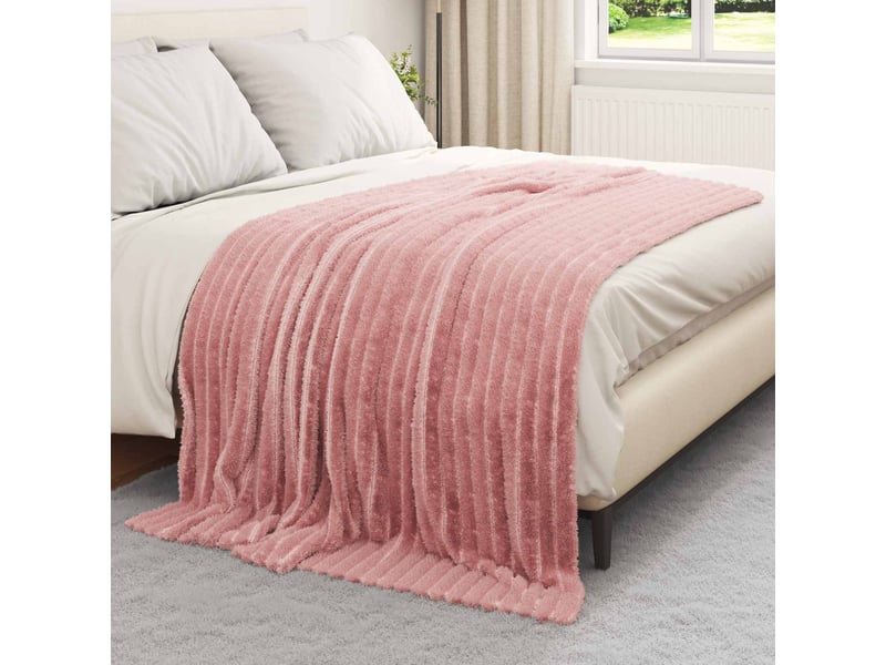  Plaid canapé rose 200x150 cm 0.8 kg polaire  - Conforama C