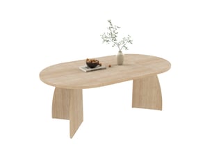 Table à manger extensible 100140180x100 cm ovale mdf travertin, conception télescopique, design minimaliste