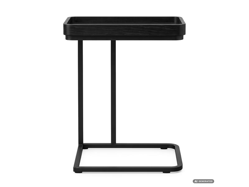 Table d'appoint hyggo noire 40 cm rectangulaire pieds noirs style industriel 40x30x60 cm HYGGO - Conforama B