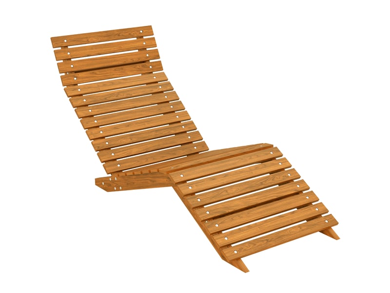 Chaise longue de jardin, transat, bois massif, marron, 66 x 170 x 77 cm  - Conforama A