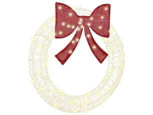 Couronne de noël, décoration de noël 60 led blanc chaud 76 x 76 x 8,5 cm acrylique cf61756