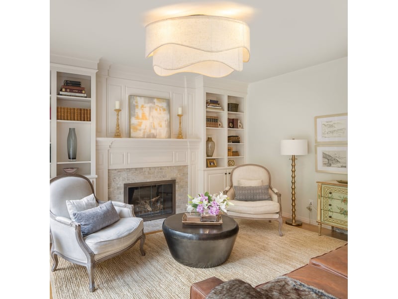  Ventilateur de plafond 19 pouces doré et blanc avec lumière, contrôle app et télécommande, 6 vitesses réversibles  - Conforama E
