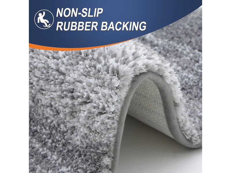  Tapis de bain en microfibre antidérapant - 24 x 36 pouces - gris  - Conforama E