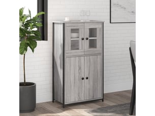 Buffet haut - bahut - meuble de rangement sonoma gris 62x32x106,5 cm bois d'ingénierie