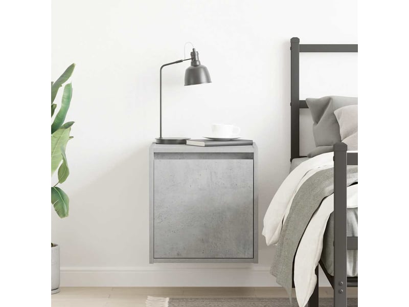  Table de chevet murale gris béton 38x34x40 cm  - Conforama C