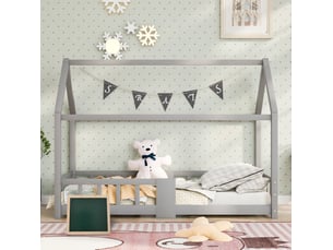 Lit cabane 90x200 cm MAISENTIEL coloris gris