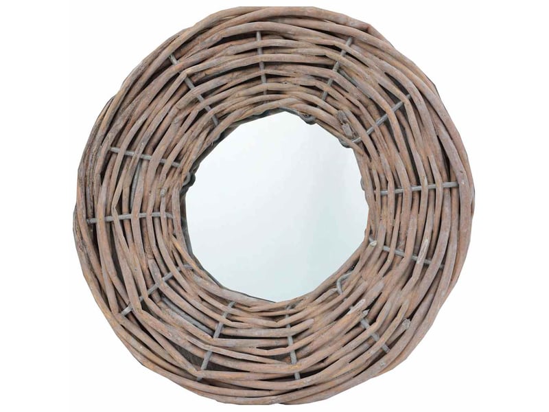  Lot de 3 miroirs, miroir décoratif 15 cm osier cf62935  - Conforama A