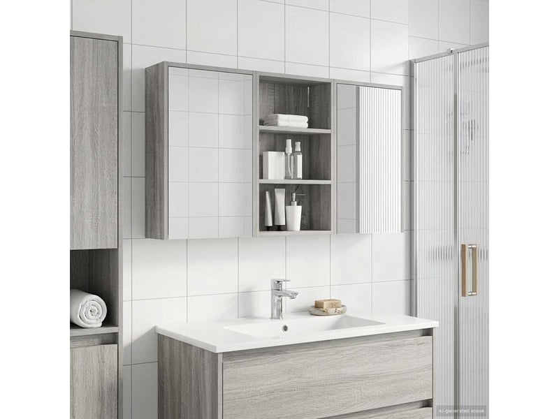  Ensemble de meubles de salle de bain 3 pcs 126x16x62.5 cm shl4858  - Conforama D