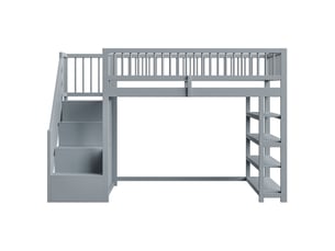 Lit mezzanine 90x200 cm MAISONORA   coloris gris