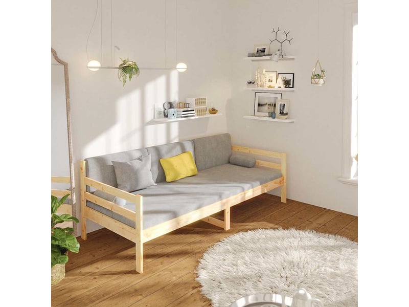 Lit simple- lit adulte -  lit de jour sans matelas 80x200 cm bois de pin massif  - Conforama C