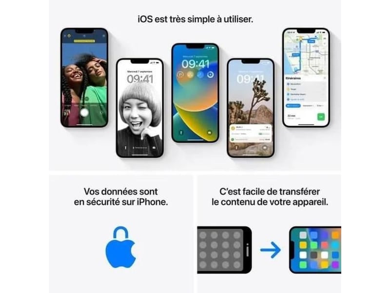  Smartphone 5g 128 go midnight double capteur photo a15 bionic 6,1 super retina xdr  - Conforama D