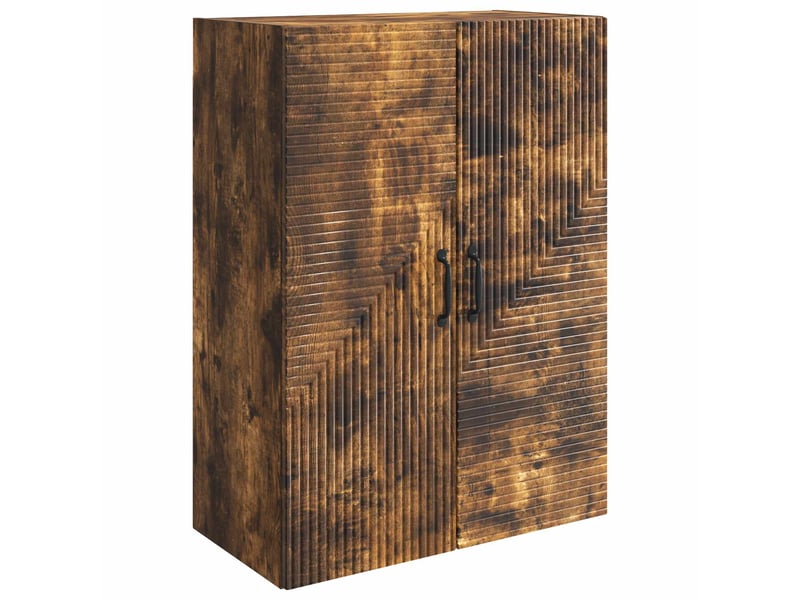  Armoire murale salon chêne fumé 66x34,5x90cm bois d'ingénierie shl6689  - Conforama A