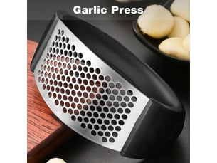 Presse-ail en acier inoxydable, ustensile de cuisine manuel et portable pour presser l'ail, petit accessoire de cuisine (1 pièce)