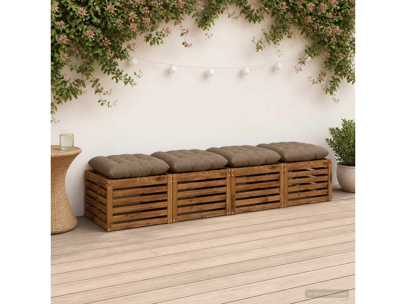 Lot de 4 coussins de siège, coussins d'assise vianen 100 % polyester taupe cf60845  - Conforama B