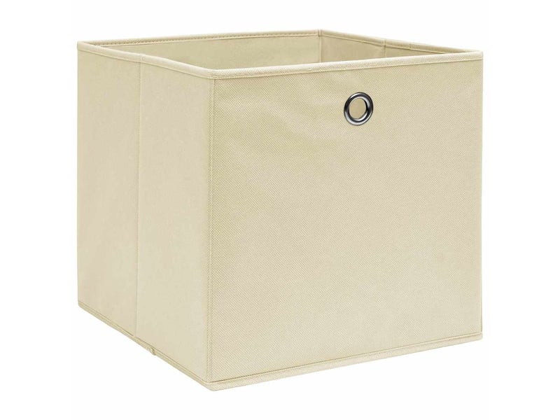  Boîtes de rangement 10 pcs crème 32x32x32 cm tissu  - Conforama A