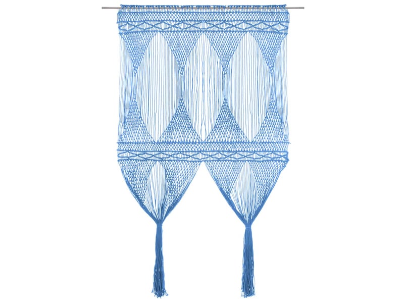  Rideau en macramé, rideau de porte bleu 140x240 cm coton cf43865  - Conforama B
