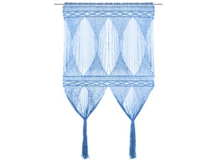 Rideau en macramé, rideau de porte bleu 140x240 cm coton cf43865