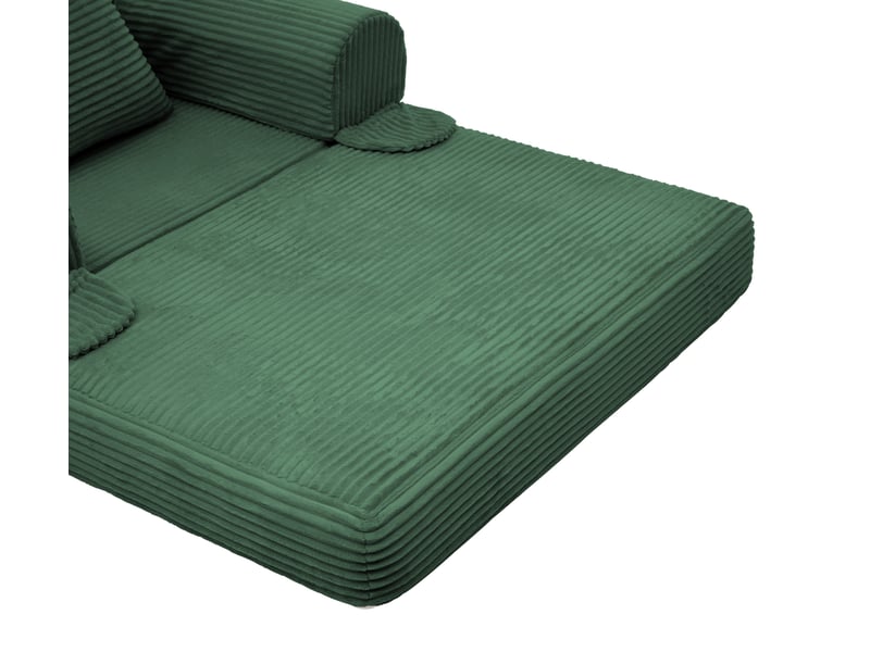  Fauteuil convertible lit vert - canapé single 120x85x65cm tissu côtelé rembourré salon  - Conforama E