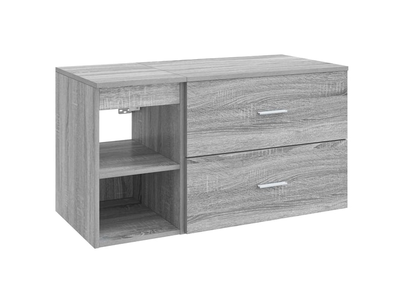 Ensemble de mobilier de salle de bain 2 pcs sonoma gris shl8302 - Conforama A