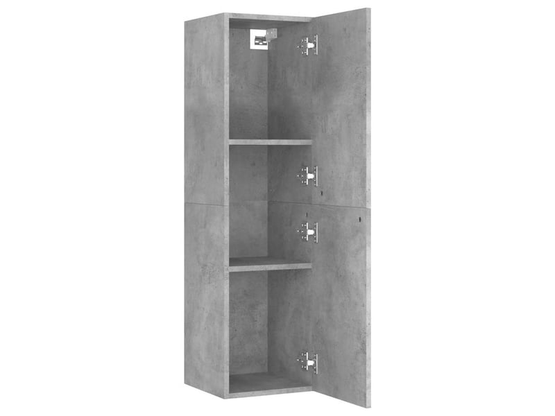  Meuble tv - banc tv - meuble de rangement gris béton 30,5x30x110 cm bois d’ingénierie  - Conforama E