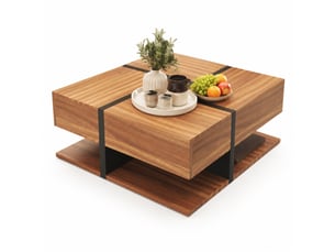 Table basse carré(e) coloris bicolore ULQENI  - 78 cmx78 cm