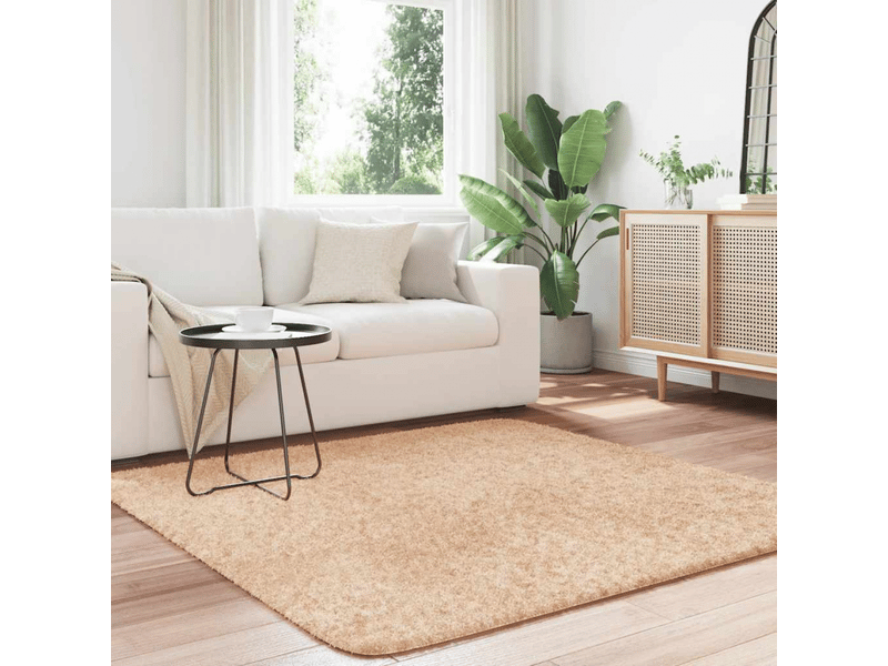  Tapis shaggy à poils longs navarra beige 160x160cm polyester - comfortxl 4102869 - Conforama C