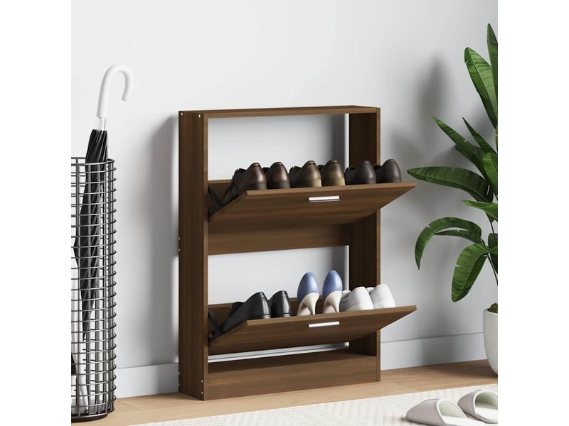  Meuble à chaussure | armoire à chaussures chêne marron 59x17x81 cm bois d'ingénierie  - Conforama B
