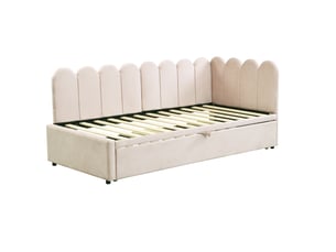 Lit gigogne 90x200 cm    coloris beige