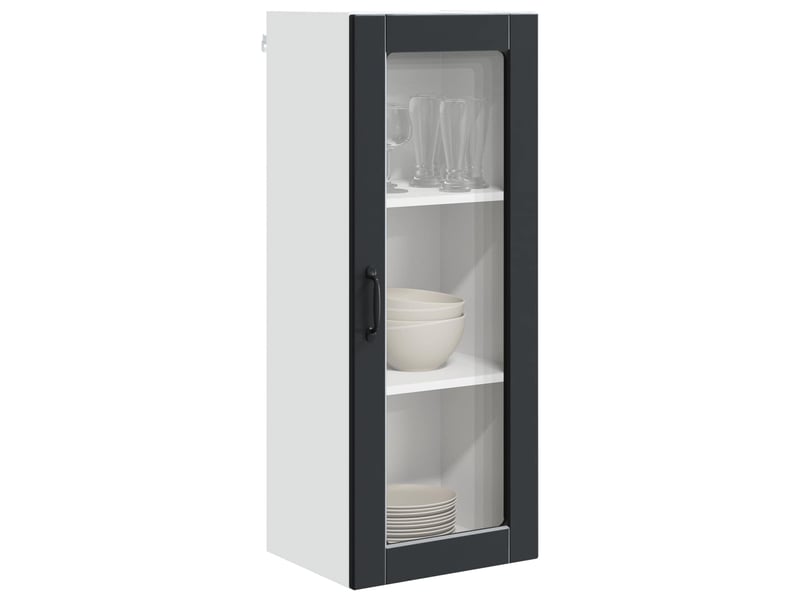  Meuble mural de cuisine, cabinet en verre mural noir 40x31x100cm shl1696  - Conforama C