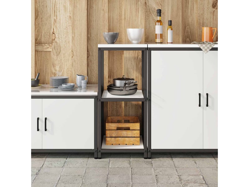  Étagère de cuisine, étagère de rangement hattem blanc 40x50x92cm acier  - Conforama D