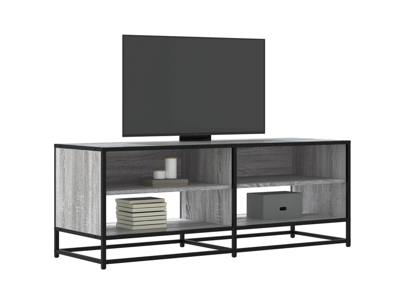  Meuble tv - banc tv - meuble de rangement sonoma gris 120,5x40x46 cm bois d'ingénierie et métal  - Conforama B