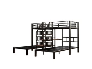 Lit superposé 90x200 cm <strong>HNCBB</strong>  <strong></strong> coloris noir