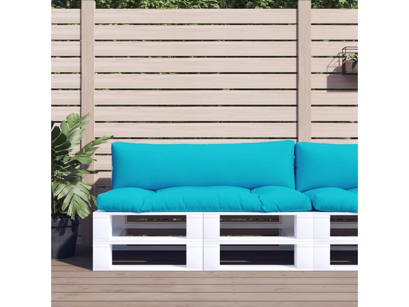  Lot de 2 coussins de palette, coussins de canapé turquoise tissu oxford cf59630  - Conforama B